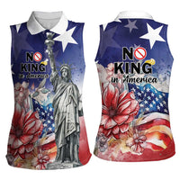 No Kings In America Women Sleeveless Polo Shirt Watercolor Floral - Wonder Print Shop