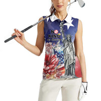 No Kings In America Women Sleeveless Polo Shirt Watercolor Floral - Wonder Print Shop