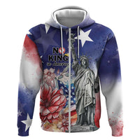 No Kings In America Zip Hoodie Watercolor Floral - Wonder Print Shop