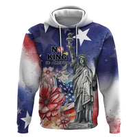 No Kings In America Zip Hoodie Watercolor Floral - Wonder Print Shop
