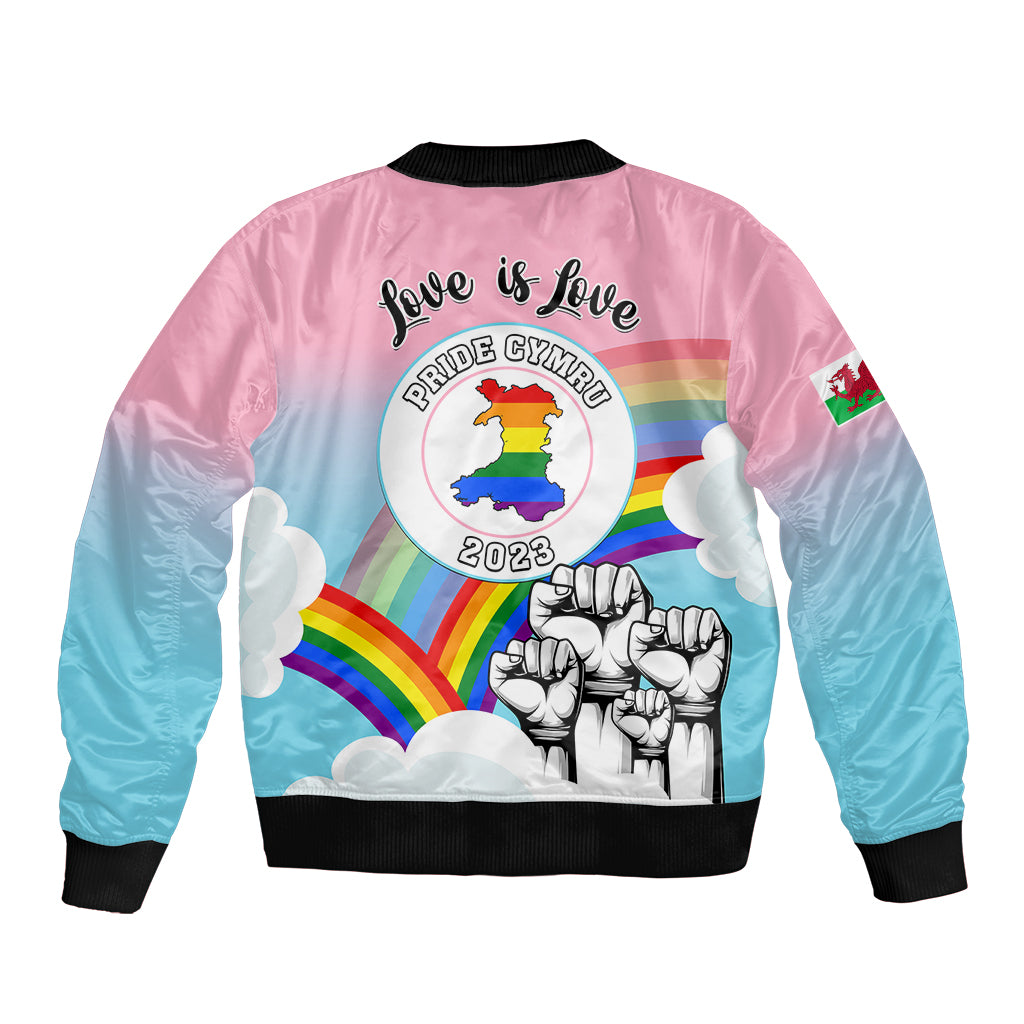 Pride Cymru Bomber Jacket Welsh Dragon Rainbow Version - Wonder Print Shop