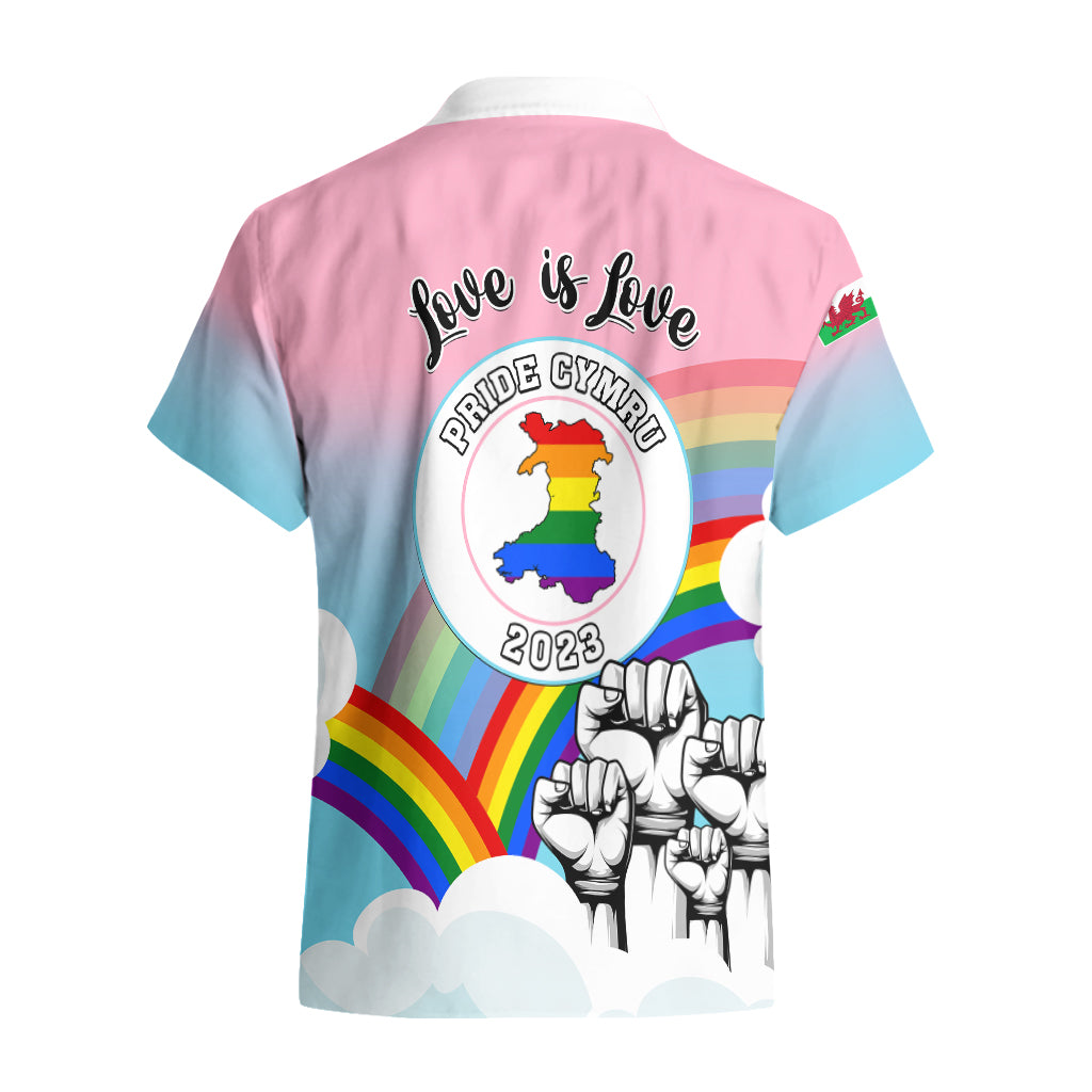 Pride Cymru Hawaiian Shirt Welsh Dragon Rainbow Version - Wonder Print Shop