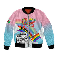 Personalised Pride Cymru Bomber Jacket Welsh Dragon Rainbow Version - Wonder Print Shop