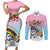 Personalised Pride Cymru Couples Matching Short Sleeve Bodycon Dress and Long Sleeve Button Shirts Welsh Dragon Rainbow Version - Wonder Print Shop