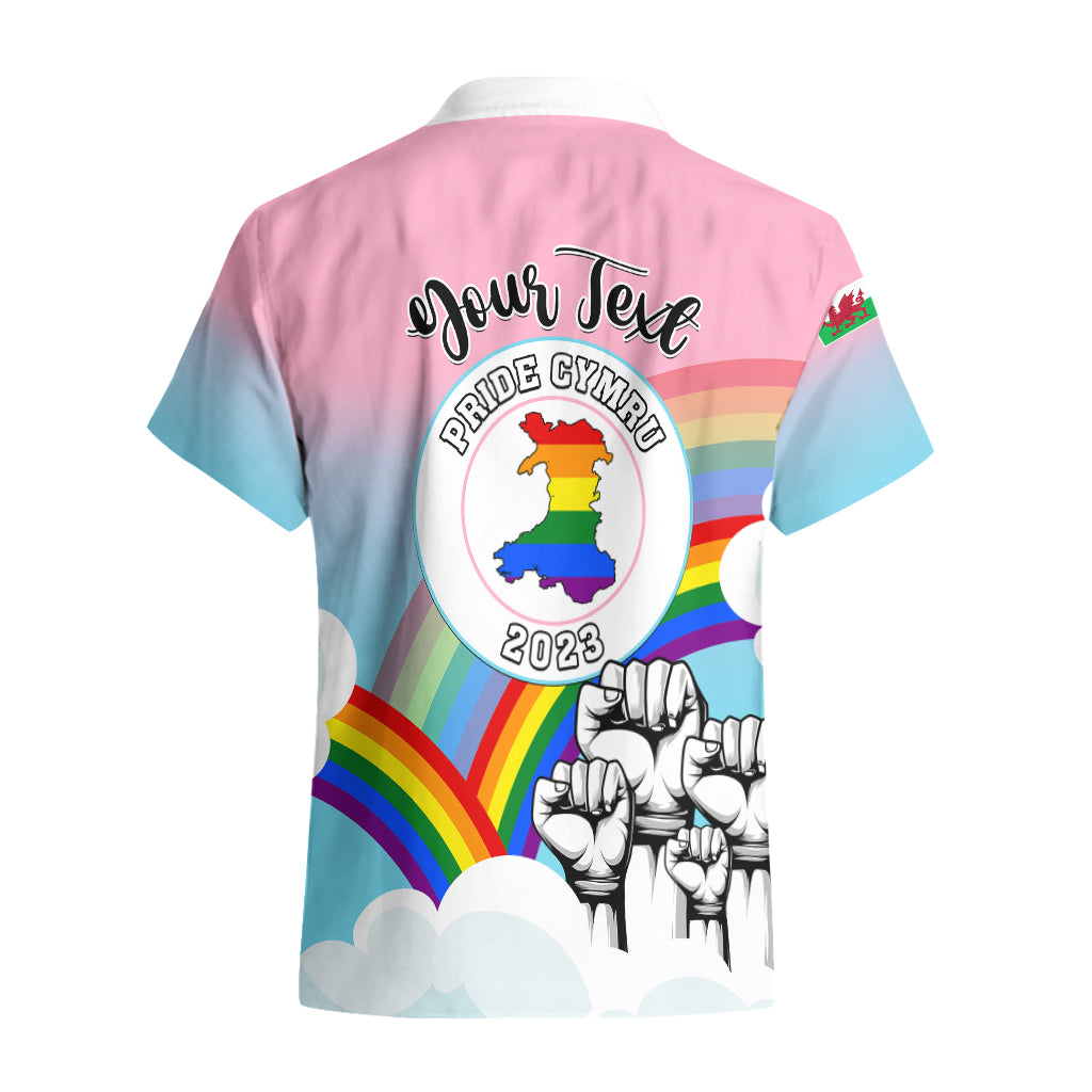 Personalised Pride Cymru Hawaiian Shirt Welsh Dragon Rainbow Version - Wonder Print Shop