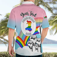 Personalised Pride Cymru Hawaiian Shirt Welsh Dragon Rainbow Version - Wonder Print Shop