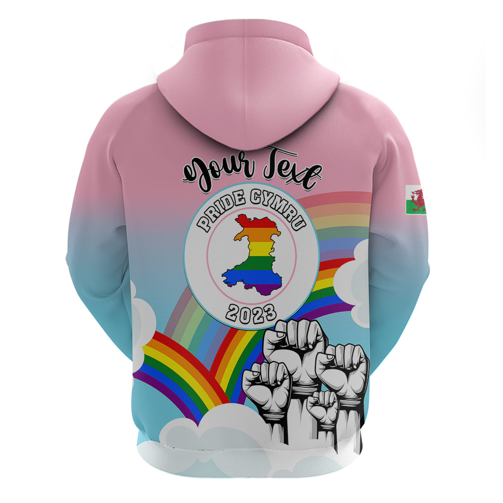 Personalised Pride Cymru Hoodie Welsh Dragon Rainbow Version - Wonder Print Shop