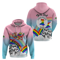 Personalised Pride Cymru Hoodie Welsh Dragon Rainbow Version - Wonder Print Shop