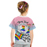 Personalised Pride Cymru Kid T Shirt Welsh Dragon Rainbow Version - Wonder Print Shop
