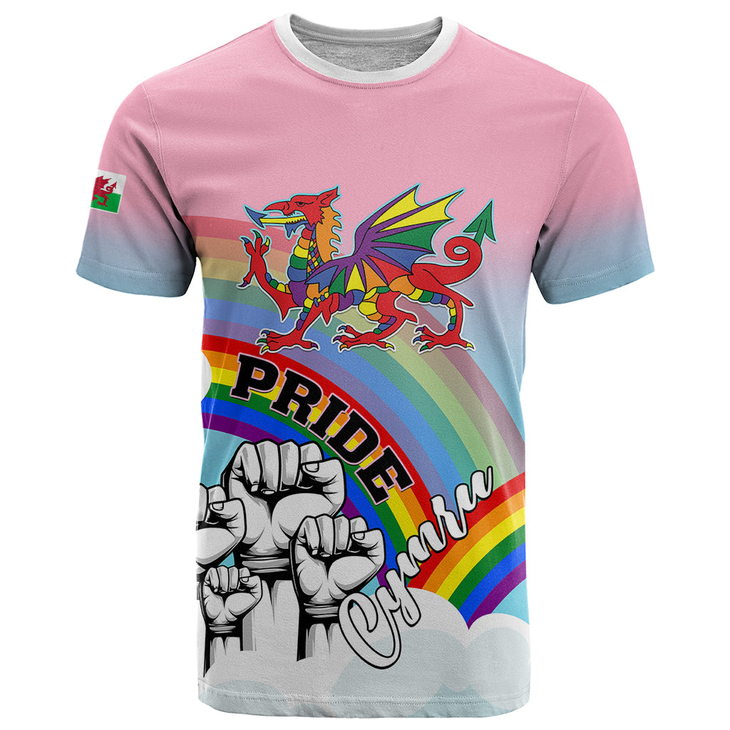 Personalised Pride Cymru T Shirt Welsh Dragon Rainbow Version - Wonder Print Shop