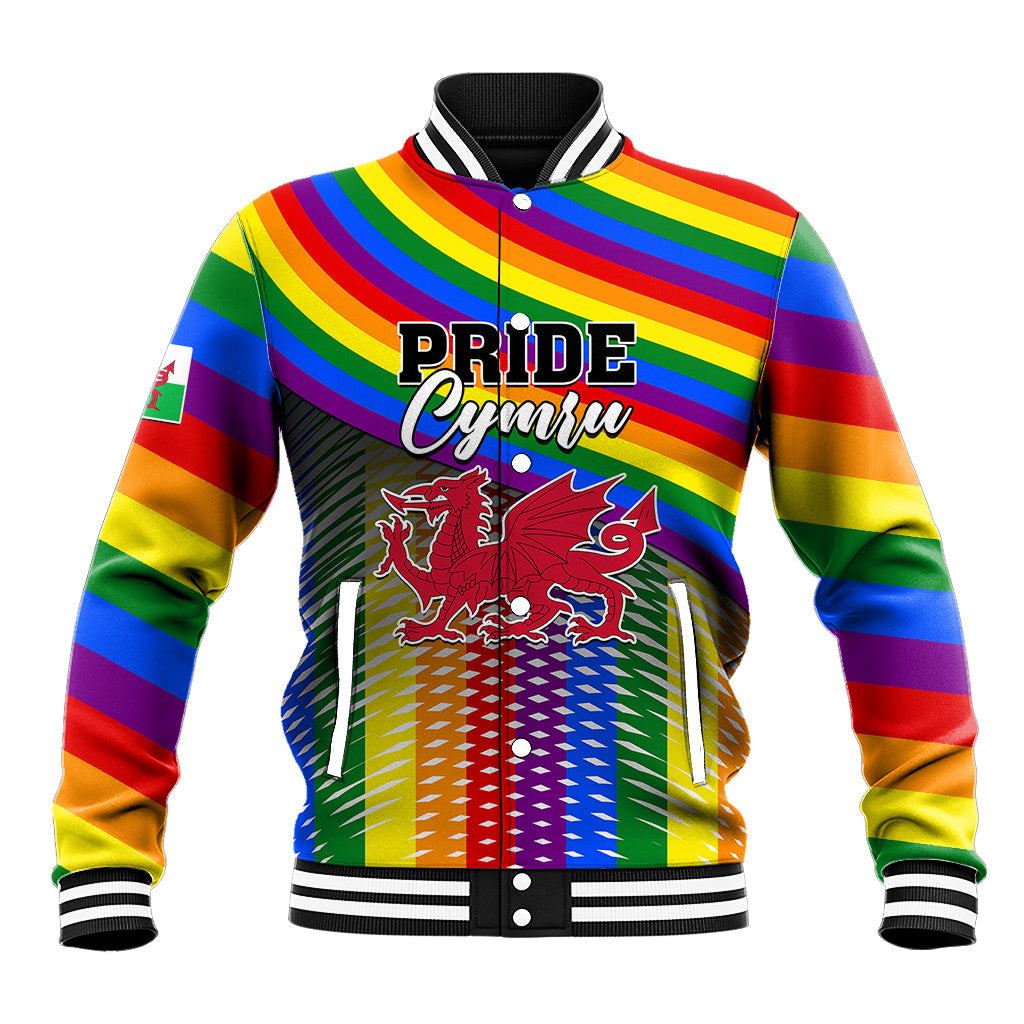 Pride Cymru Baseball Jacket Love is Love Welsh Red Dragon - Wonder Print Shop