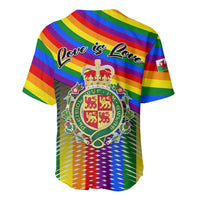 Pride Cymru Baseball Jersey Love is Love Welsh Red Dragon - Wonder Print Shop