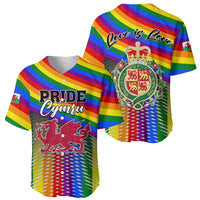 Pride Cymru Baseball Jersey Love is Love Welsh Red Dragon - Wonder Print Shop