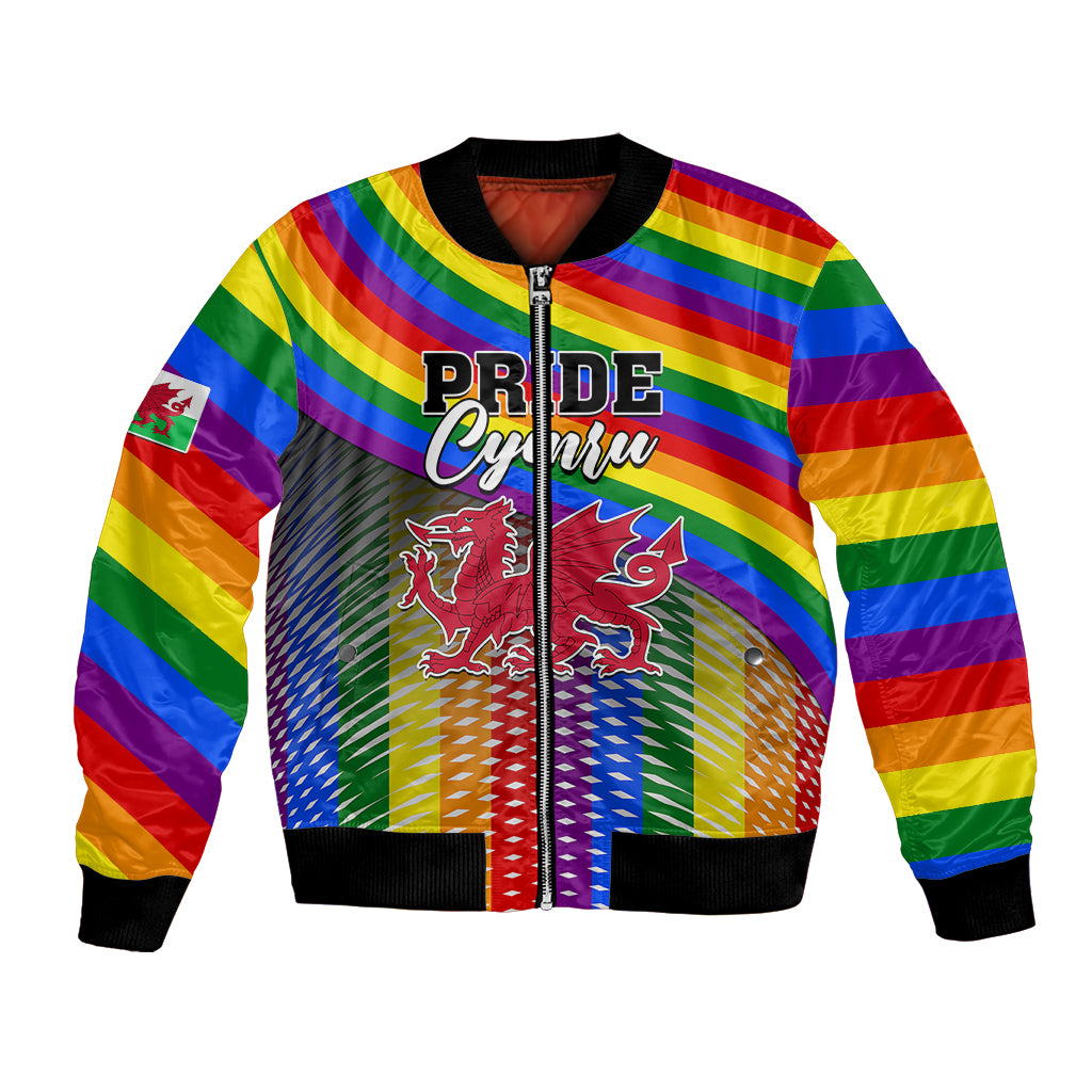Pride Cymru Bomber Jacket Love is Love Welsh Red Dragon - Wonder Print Shop