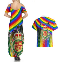 Pride Cymru Couples Matching Summer Maxi Dress and Hawaiian Shirt Love is Love Welsh Red Dragon - Wonder Print Shop