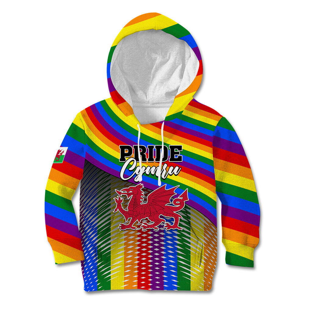 Pride Cymru Kid Hoodie Love is Love Welsh Red Dragon - Wonder Print Shop