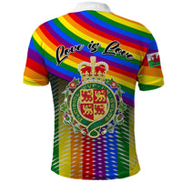 Pride Cymru Polo Shirt Love is Love Welsh Red Dragon - Wonder Print Shop