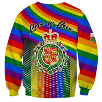 Pride Cymru Sweatshirt Love is Love Welsh Red Dragon - Wonder Print Shop