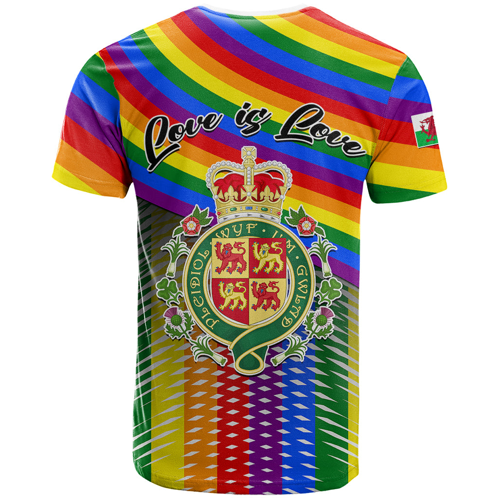 Pride Cymru T Shirt Love is Love Welsh Red Dragon - Wonder Print Shop