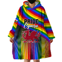 Pride Cymru Wearable Blanket Hoodie Love is Love Welsh Red Dragon - Wonder Print Shop