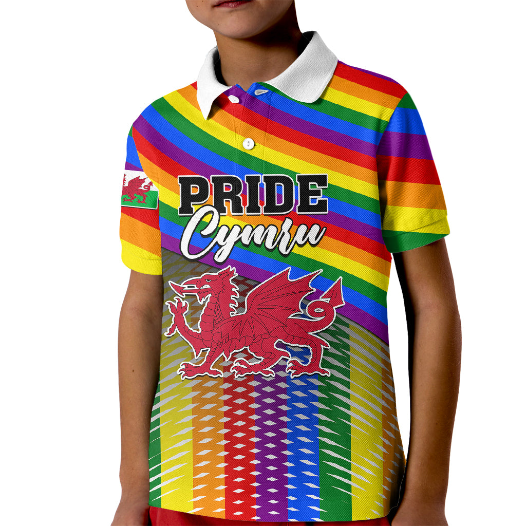 Personalised Pride Cymru Kid Polo Shirt Love is Love Welsh Red Dragon - Wonder Print Shop