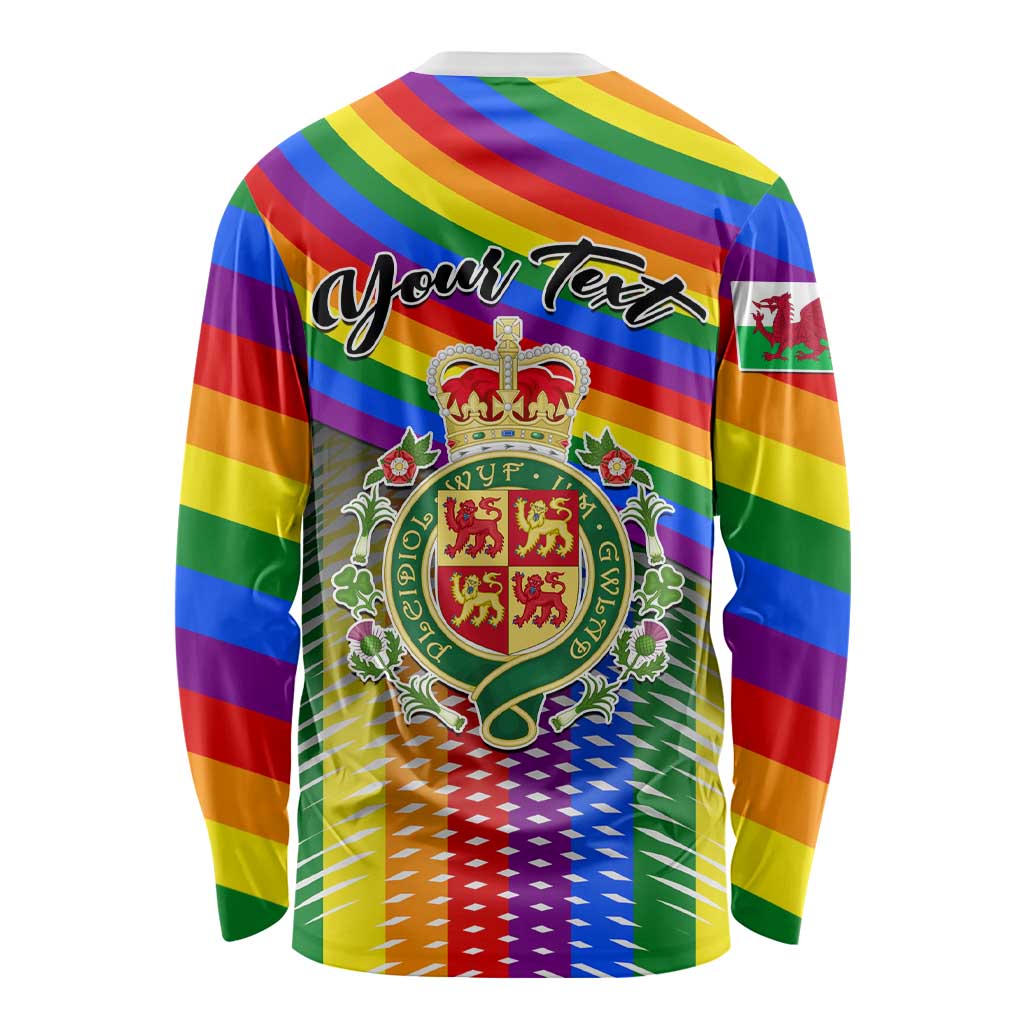 Personalised Pride Cymru Long Sleeve Shirt Love is Love Welsh Red Dragon LT01