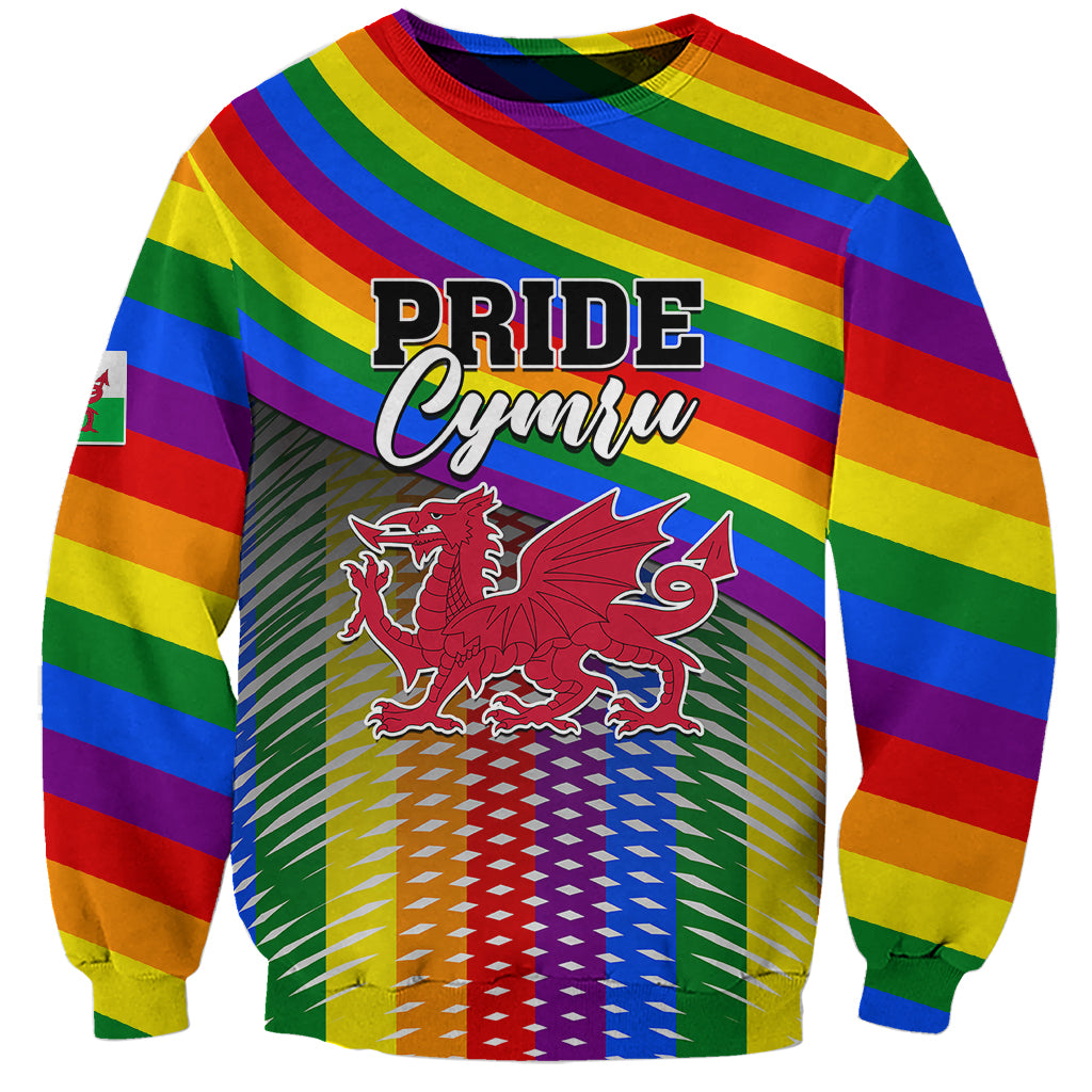 Personalised Pride Cymru Sweatshirt Love is Love Welsh Red Dragon - Wonder Print Shop