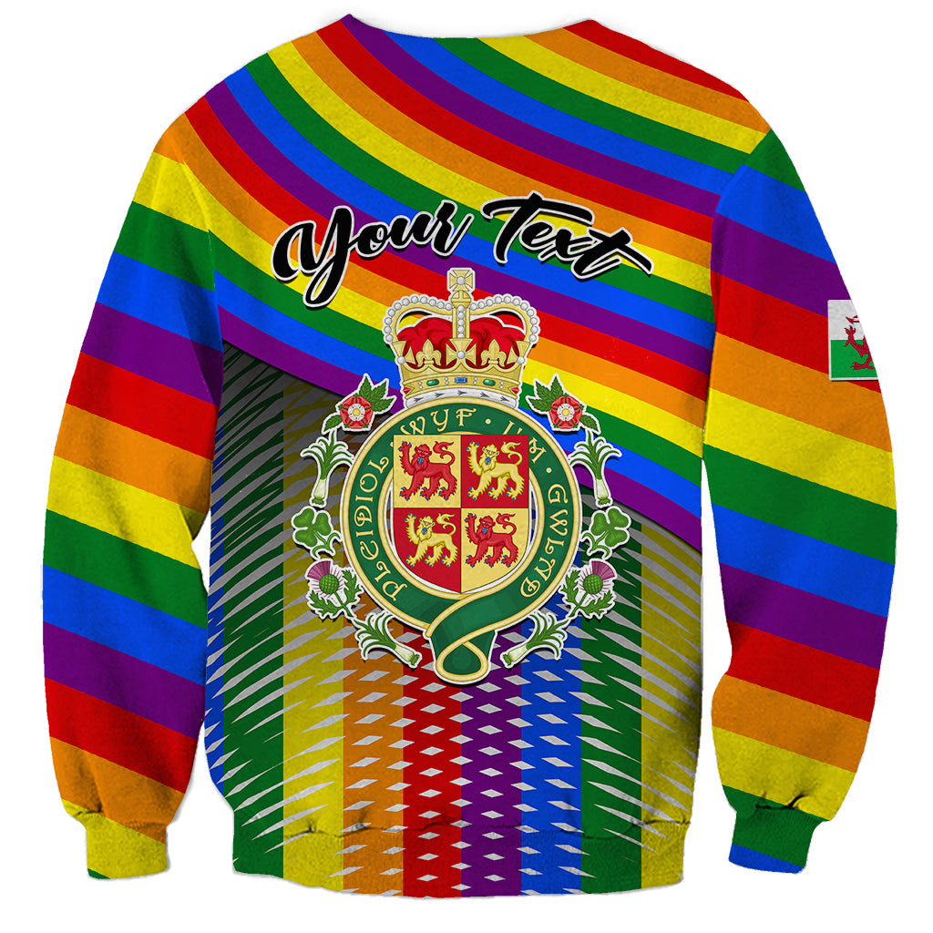 Personalised Pride Cymru Sweatshirt Love is Love Welsh Red Dragon - Wonder Print Shop
