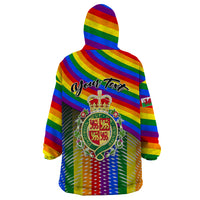 Personalised Pride Cymru Wearable Blanket Hoodie Love is Love Welsh Red Dragon - Wonder Print Shop