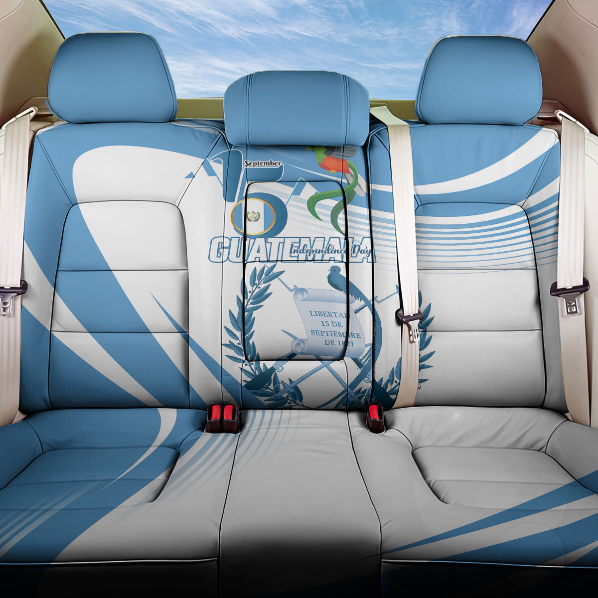 Guatemala 15 Septiembre 1821 Back Car Seat Cover Happy Independence Day