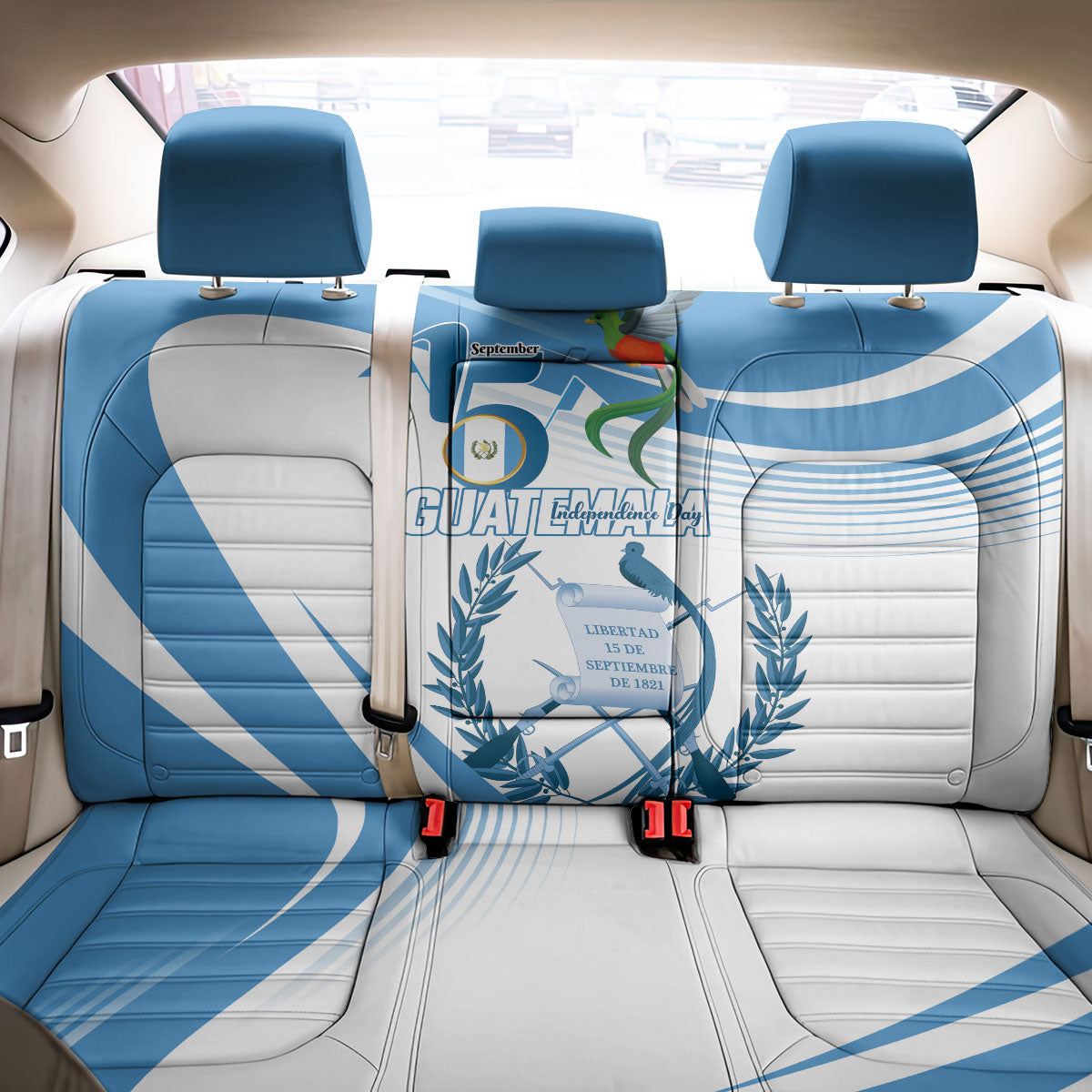 Guatemala 15 Septiembre 1821 Back Car Seat Cover Happy Independence Day