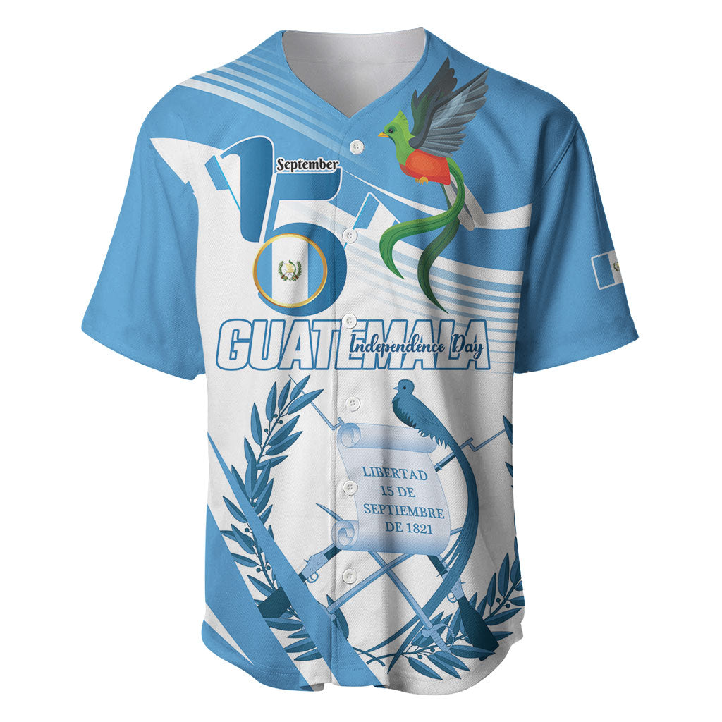 Personalized Guatemala 15 Septiembre 1821 Baseball Jersey Happy Independence Day