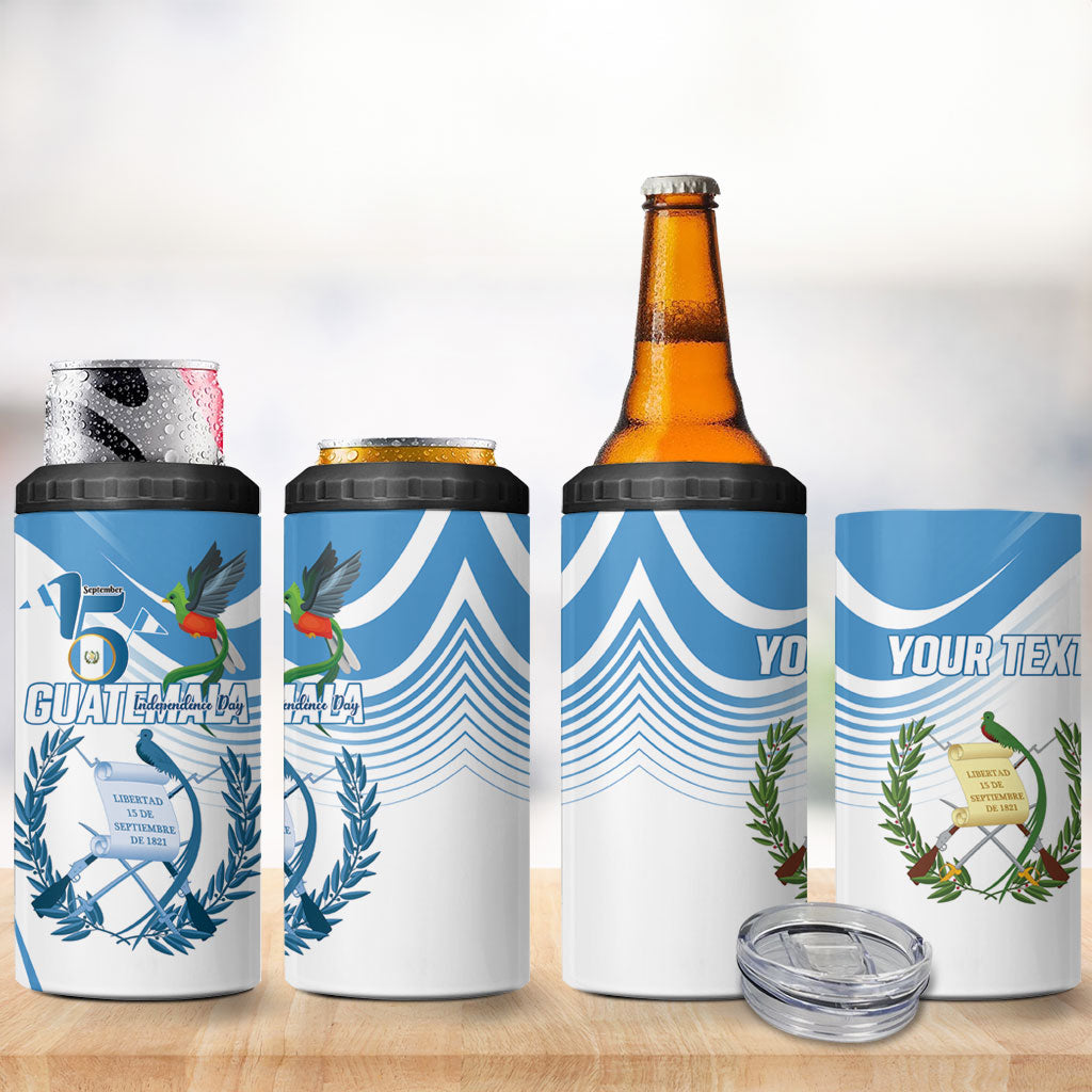 Personalized Guatemala 15 Septiembre 1821 4 in 1 Can Cooler Tumbler Happy Independence Day
