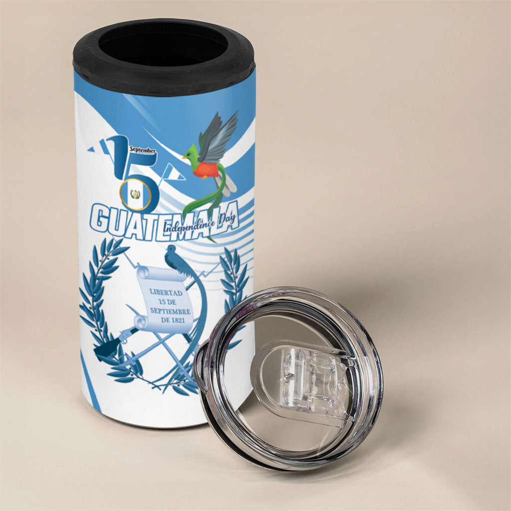 Personalized Guatemala 15 Septiembre 1821 4 in 1 Can Cooler Tumbler Happy Independence Day