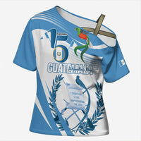 Personalized Guatemala 15 Septiembre 1821 Cross Shoulder Shirt Happy Independence Day