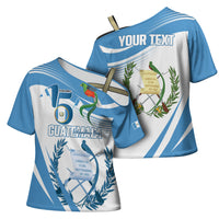 Personalized Guatemala 15 Septiembre 1821 Cross Shoulder Shirt Happy Independence Day