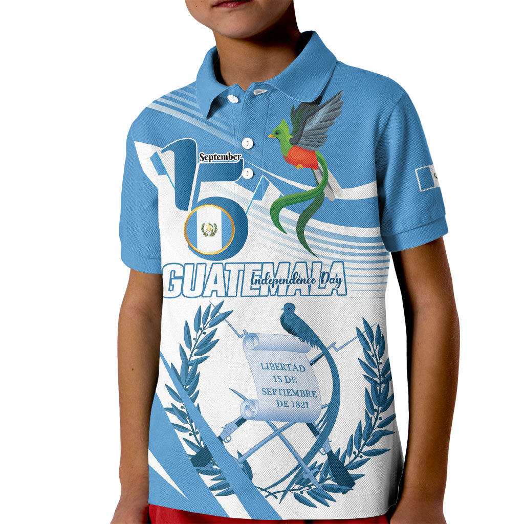 Personalized Guatemala 15 Septiembre 1821 Kid Polo Shirt Happy Independence Day