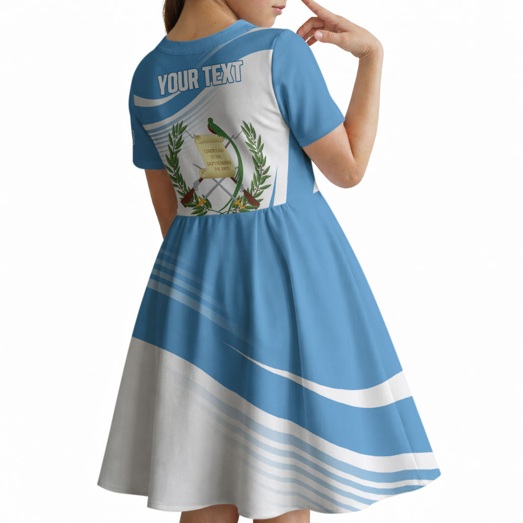 Personalized Guatemala 15 Septiembre 1821 Kid Short Sleeve Dress Happy Independence Day