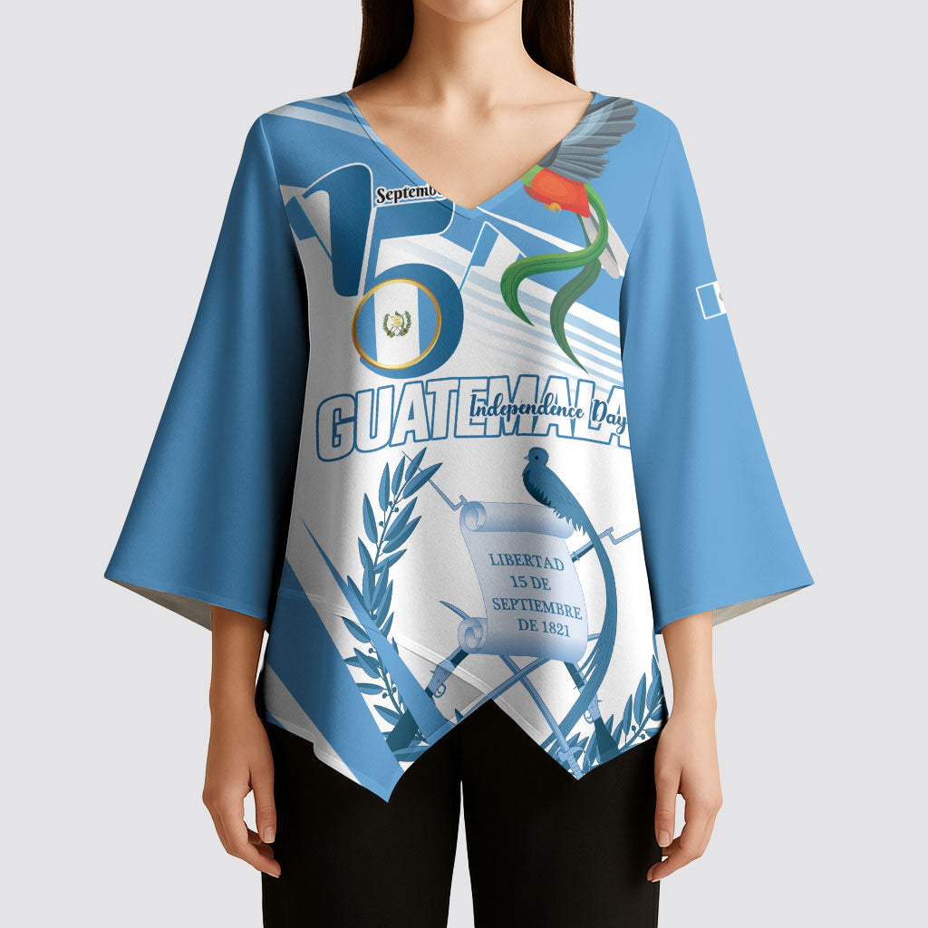Personalized Guatemala 15 Septiembre 1821 Kimono Sleeve Blouse Happy Independence Day