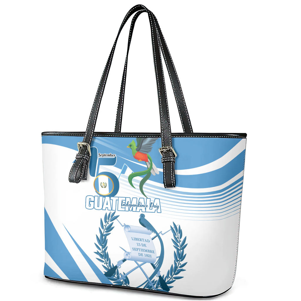 Guatemala 15 Septiembre 1821 Leather Tote Bag Happy Independence Day