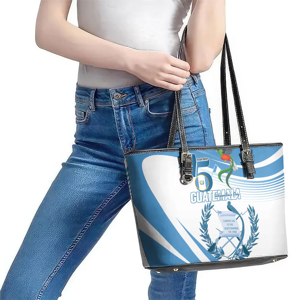 Guatemala 15 Septiembre 1821 Leather Tote Bag Happy Independence Day