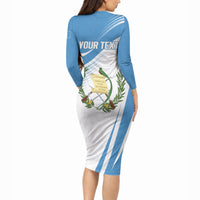 Personalized Guatemala 15 Septiembre 1821 Long Sleeve Bodycon Dress Happy Independence Day