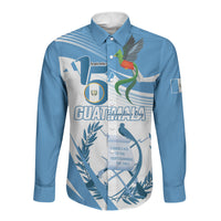 Personalized Guatemala 15 Septiembre 1821 Long Sleeve Button Shirt Happy Independence Day