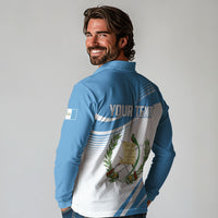 Personalized Guatemala 15 Septiembre 1821 Long Sleeve Polo Shirt Happy Independence Day