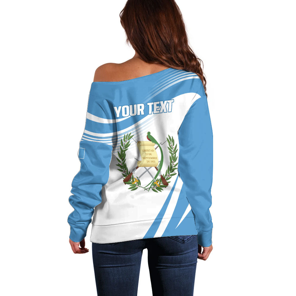 Personalized Guatemala 15 Septiembre 1821 Off Shoulder Sweater Happy Independence Day