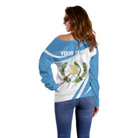 Personalized Guatemala 15 Septiembre 1821 Off Shoulder Sweater Happy Independence Day