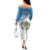 Personalized Guatemala 15 Septiembre 1821 Off The Shoulder Long Sleeve Dress Happy Independence Day