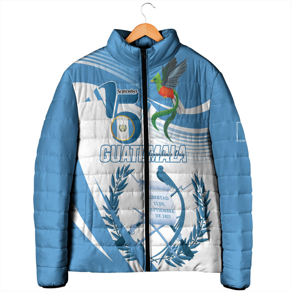 Personalized Guatemala 15 Septiembre 1821 Padded Jacket Happy Independence Day
