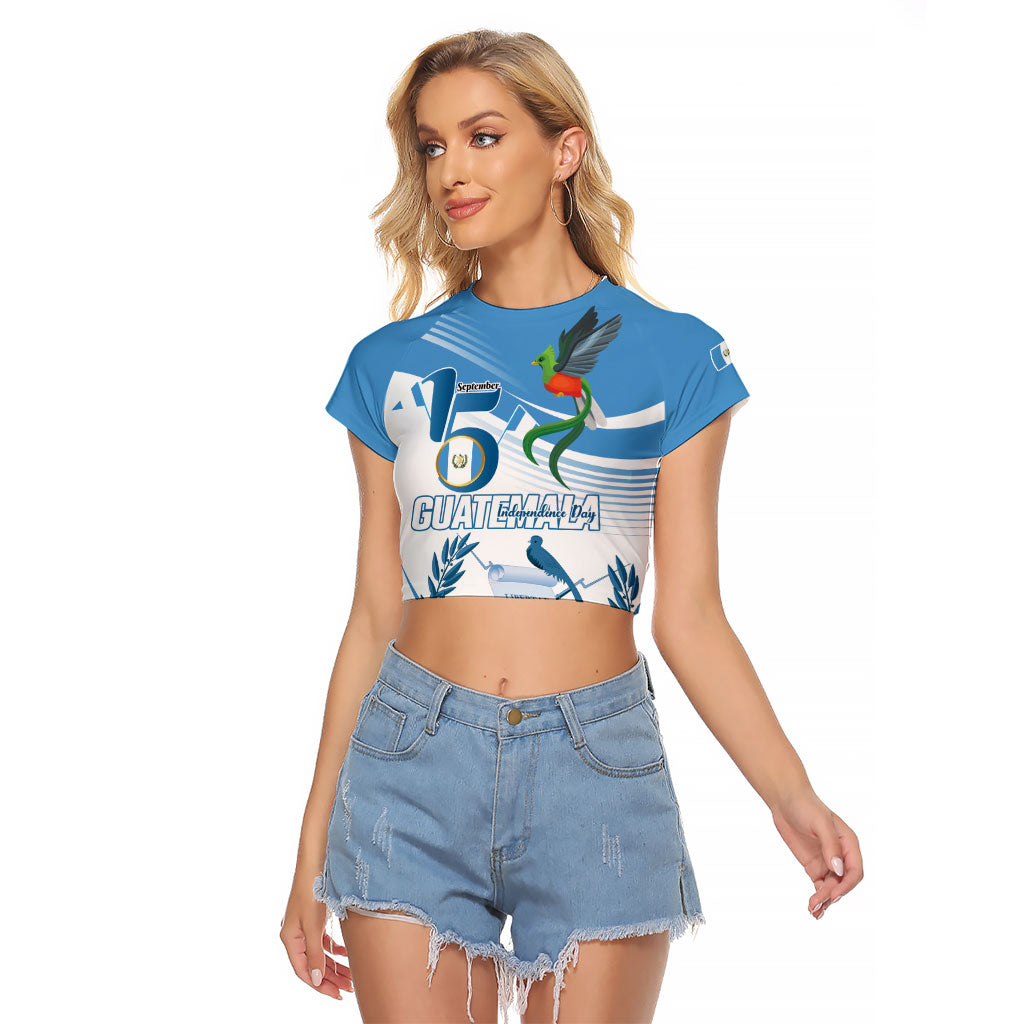 Personalized Guatemala 15 Septiembre 1821 Raglan Cropped T Shirt Happy Independence Day