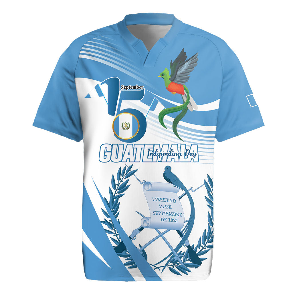 Personalized Guatemala 15 Septiembre 1821 Rugby Jersey Happy Independence Day